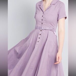 Lavender shirt dress